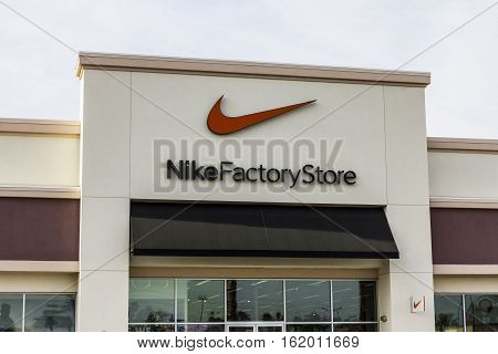 Las Vegas - Circa December 2016: Nike Factory Store Strip Mall Location. Nike is one of the world's largest suppliers of athletic shoes and apparel II