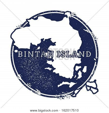 Bintan Island Vector Map. Grunge Rubber Stamp With The Name And Map Of Island, Vector Illustration.