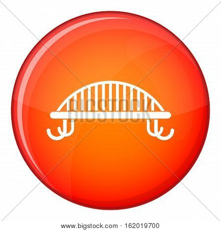 Bench with backrest icon in red circle isolated on white background vector illustration