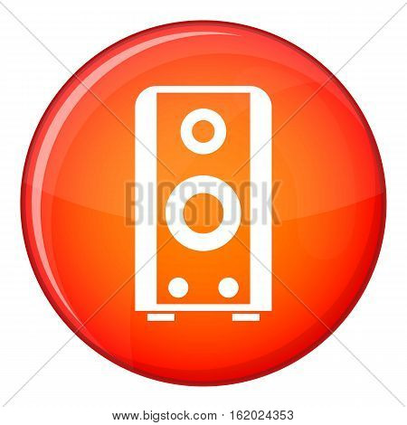 Black sound speaker icon in red circle isolated on white background vector illustration