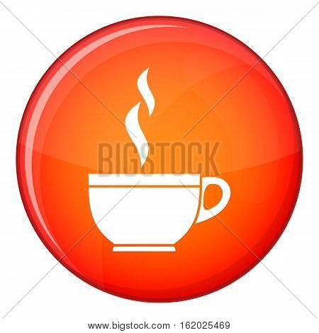 Glass cup of tea icon in red circle isolated on white background vector illustration