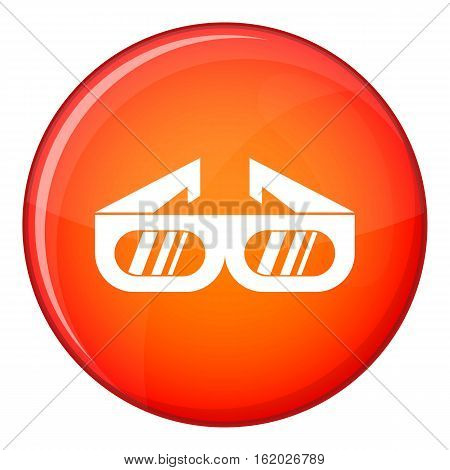 Glasses for 3D movie icon in red circle isolated on white background vector illustration