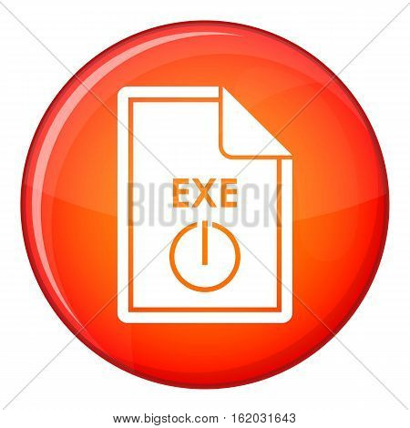 File EXE icon in red circle isolated on white background vector illustration