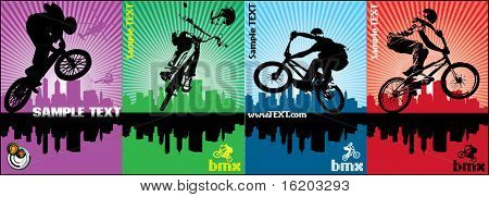 ภาพเวกเตอร์ของคนปั่นรถจักรยาน BMX