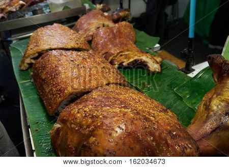this image is Grilled pork in thailand
 
Grilled pork