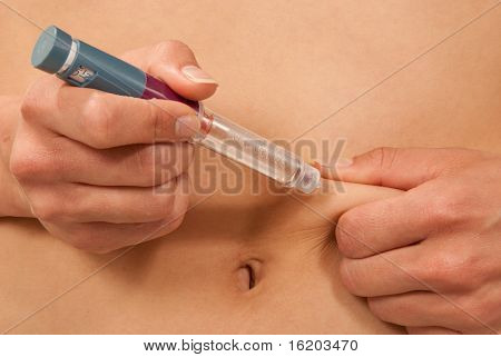 Diabetes insulina jeringa pluma con dosis de Lantus