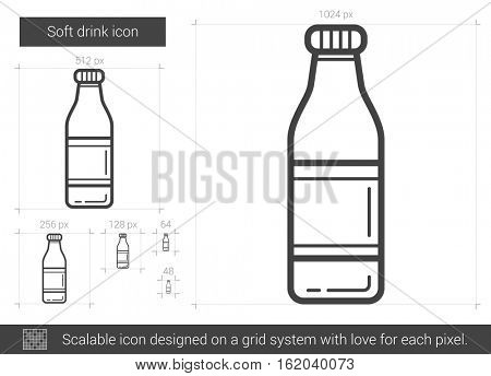 Soft drink vector line icon isolated on white background. Soft drink line icon for infographic, website or app. Scalable icon designed on a grid system.