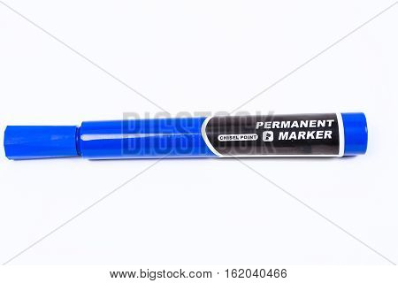 Permanent Chisel Tip Marker Isolated On White Background