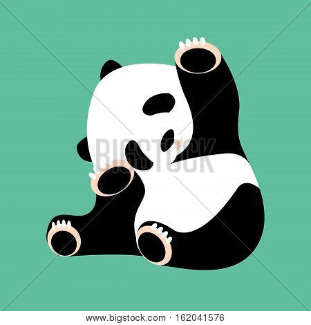 panda bear vector illustration style Flat front
