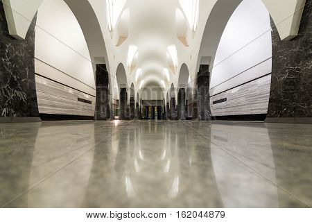 Moscow Russia - July 09.2015. The interior of a metro station Volokolamskaya