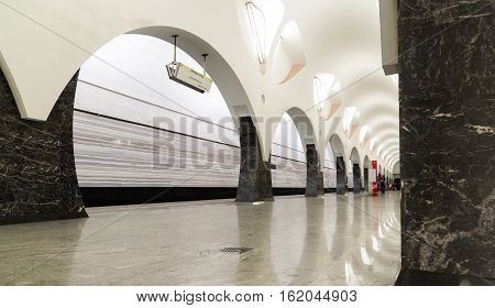 Moscow Russia - July 09.2015. The interior of a metro station Volokolamskaya