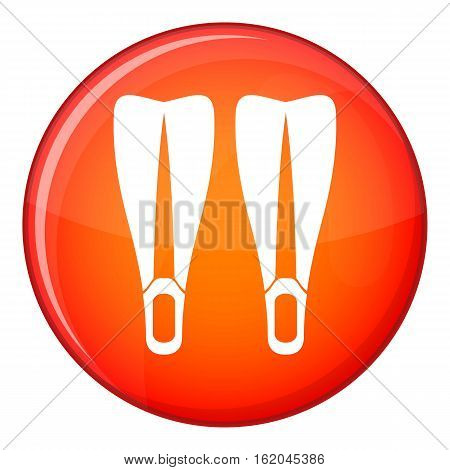 Flippers icon in red circle isolated on white background vector illustration