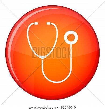 Phonendoscope icon in red circle isolated on white background vector illustration