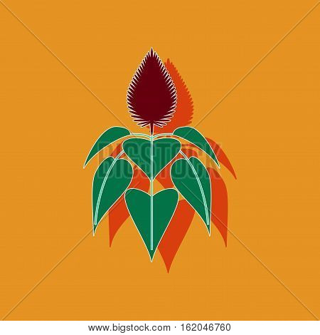 paper sticker on stylish background of herb amaranthus