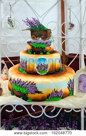SENNO BELARUS - OCTOBER 8 2016: Art composition from sugar paste 