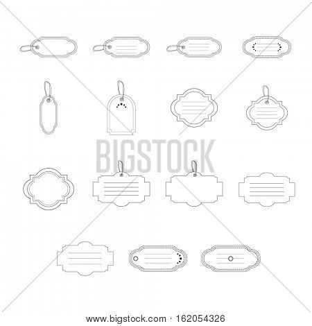 Vector icon set for various tag on white background