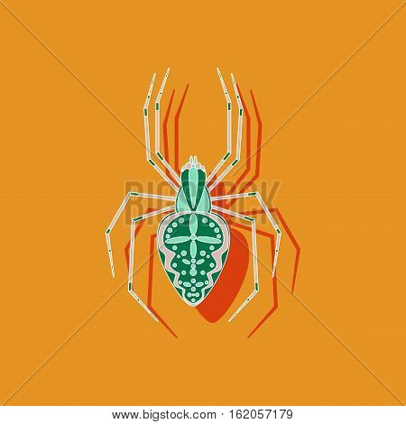 paper sticker on stylish background of Araneus