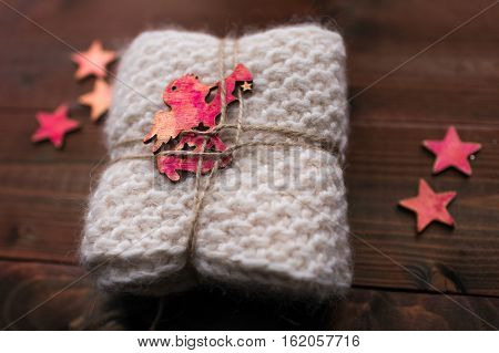 Knitted Snood With Stars And Angel Look Like Gift