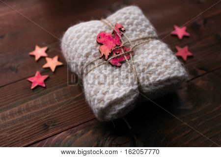 Knitted Snood With Stars And Angel Look Like Gift