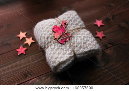 Knitted Snood With Stars And Angel Look Like Gift