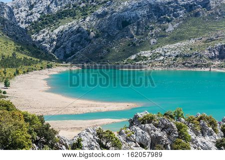 The artificial-scale Cuber reservoir in the Sierra de Tramuntana Mallorca Spain