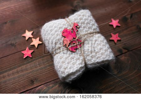 Knitted Snood With Stars And Angel Look Like Gift