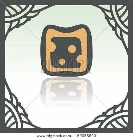Vector outline cheese sandwich food icon in hand drawn frame. Elements for mobile concepts and web apps. Modern infographic logo and pictogram.
