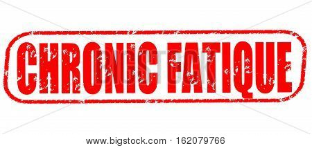 Chronic fatique on the white background, red illustration