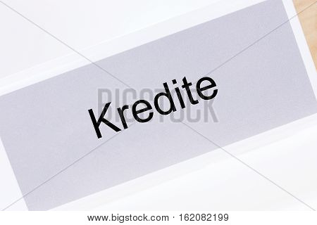 File folder credit (Kredit) in German language on white background