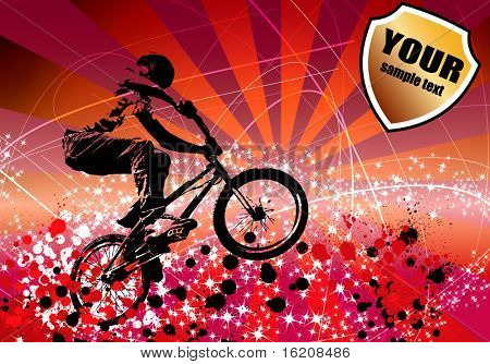 เวกเตอร์ของคนปั่นรถจักรยาน BMX