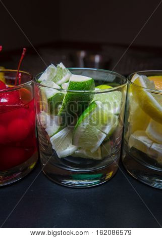 Bar Mixers Backlit waiting to be placed on drinks