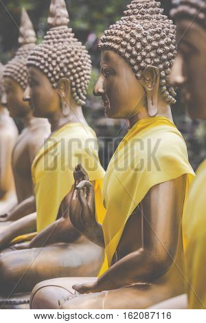 Buddha Statues in Seema Malaka Temple Colombo Sri Lanka