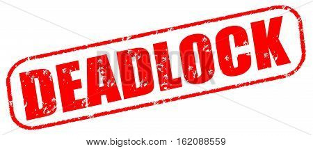Deadlock on the white background, red illustration