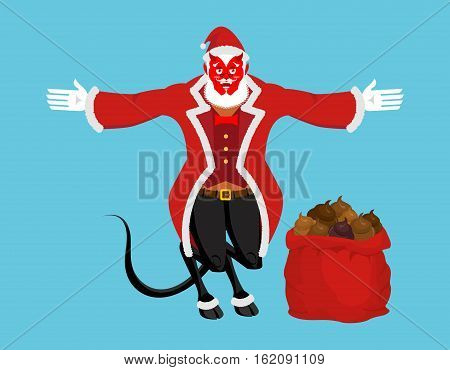 krampus satan santa claus red demon with horns christmas monster for bad children and - Santa Claus Red krampus satan santa claus red demon with horns christmas monster for bad children and - Santa Claus Red