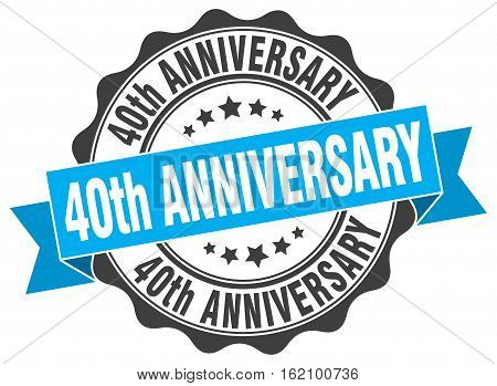 40th anniversary. stamp. sign. seal. round. retro. ribbon