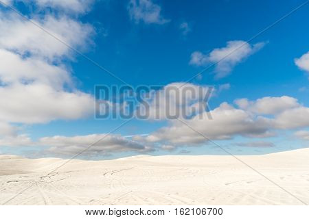 View of Lancelin Sand Dunes in Western Australia. This place for Surfing in Sand. Famous of Families enjoying. Landscape View .