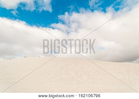 View of Lancelin Sand Dunes in Western Australia. This place for Surfing in Sand. Famous of Families enjoying. Landscape View .