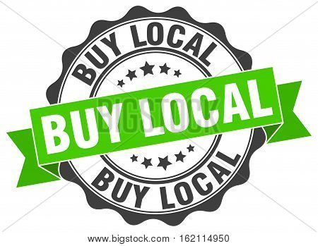 buy local. stamp. sign. seal. round. retro. ribbon