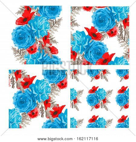Floral Seamless Patterns Set