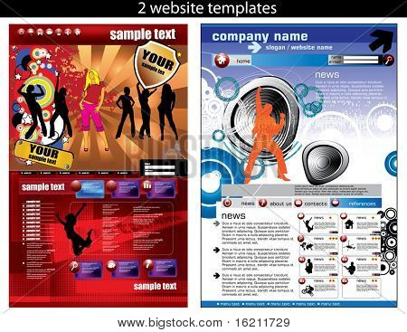 2 website design templates easy to editable
