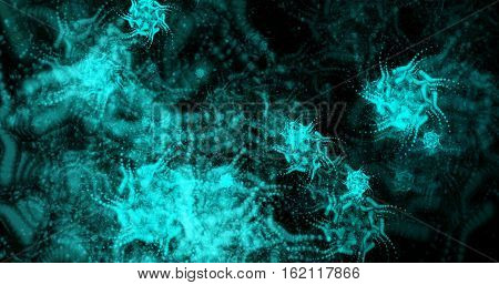 Computer generated image of mystic green shapes
