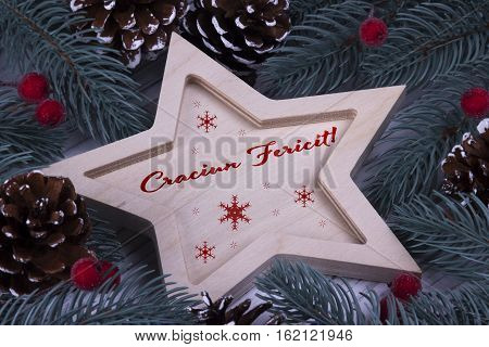 Christmas Greeting Card Craciun Fericit, Red