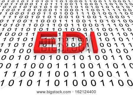 EDI in the form of binary code, 3D illustration