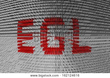 EGL in the form of binary code, 3D illustration
