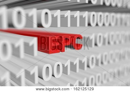 EPC is represented as a binary code with blurred background 3d illustration