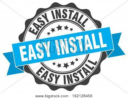 easy install. stamp. sign. seal. round. retro. ribbon