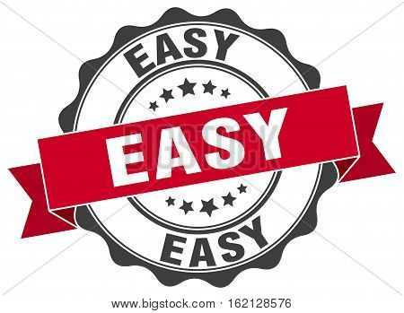 easy. stamp. sign. seal. round. retro. ribbon