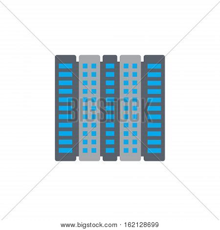 Vector icon or illustration showing real estate business with office building in material design style