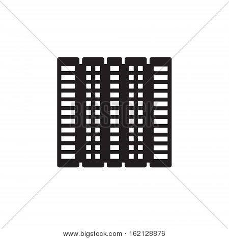 Vector icon or illustration showing real estate business with office building in black color style on white background
