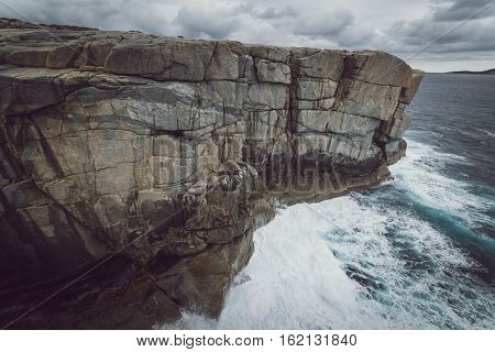 Torndirrup National Park Natural Bridge in The Great Southern - Albany Western Australia. vintage toning filter add .